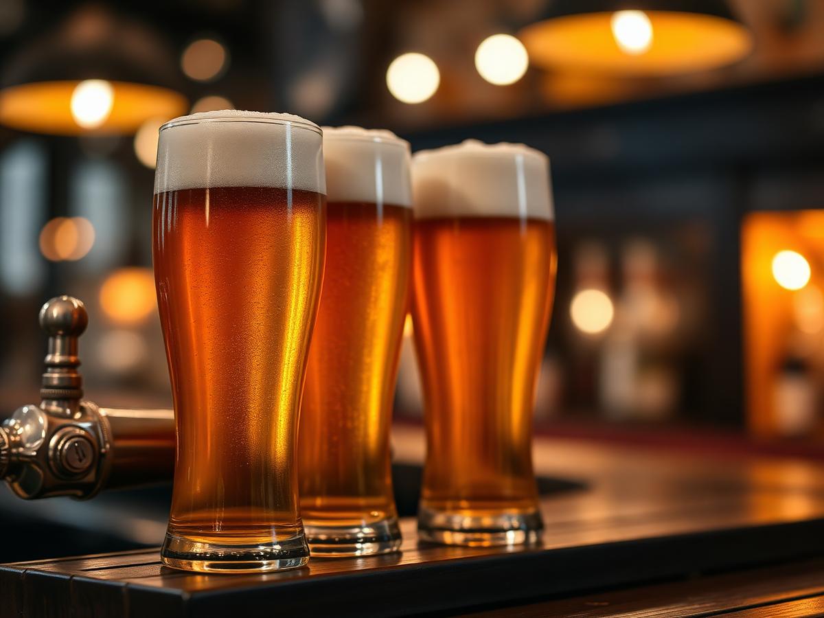 Getapte biertjes op de bar